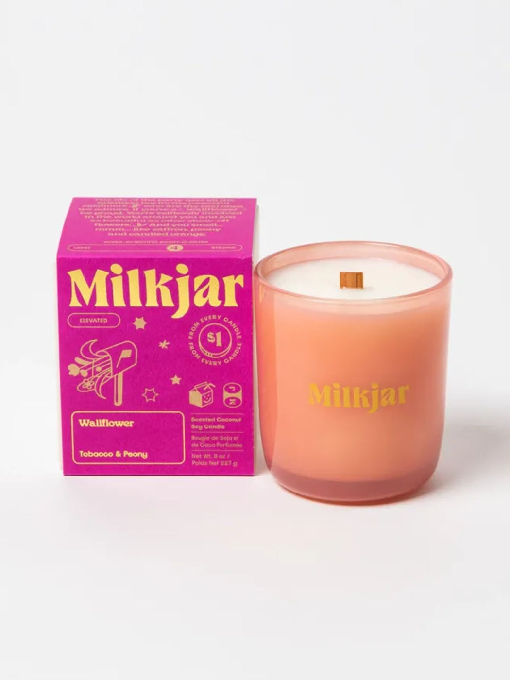 MILK JAR WALLFLOWER CANDLE