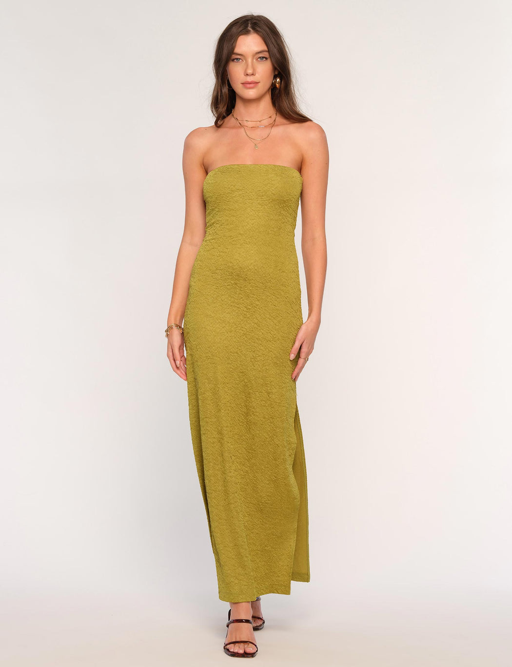 BLAIR STRAPLESS DRESS AVOCADO