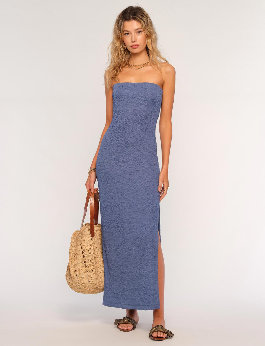 BLAIR STRAPLESS DRESS BLUE