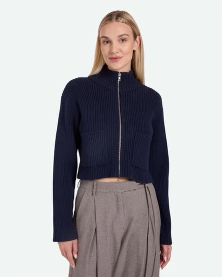 MELISSA ZIPPER CARDIGAN