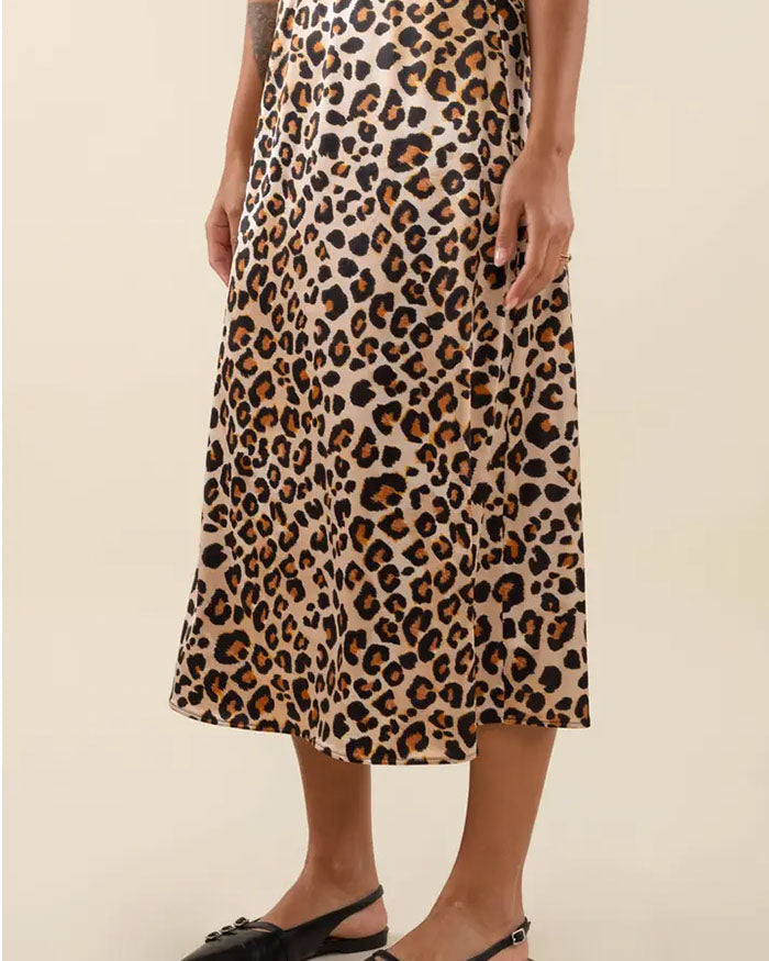 GIGI LEOPARD MIDI SKIRT