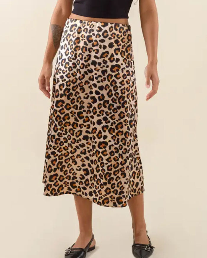 GIGI LEOPARD MIDI SKIRT