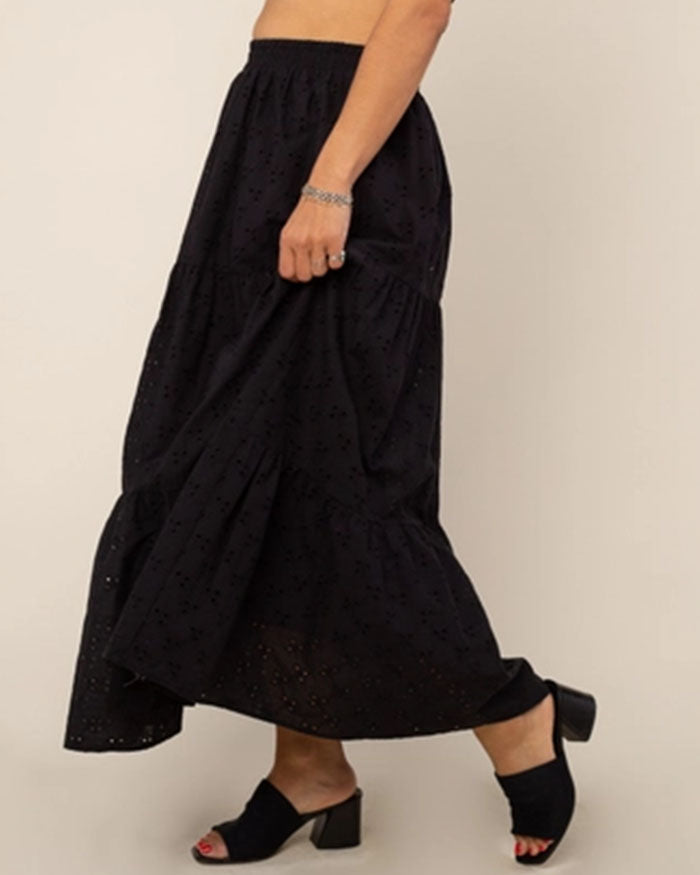 JETT TIERED BLACK SKIRT